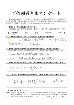 報告・連絡・相談・安心感１００点でした